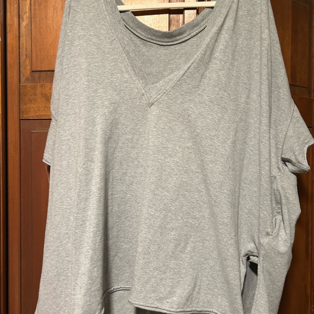 FP Movement by Free People Gray Short Sleeve Top HOT SHOT TOP